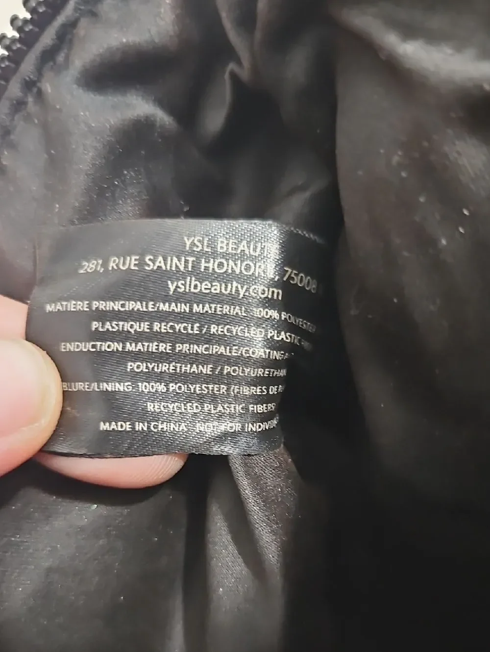 Yves Saint Laurent Beauté Black Cosmetic Makeup Bag Pouch YSL Beauty
